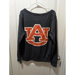 Auburn Tigers NCAA SEC College Women's L Boat Neck Sweater Charcoal Gray